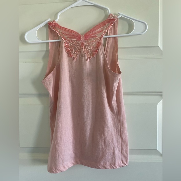 RARE Y2K Free People Sequin Pink Butterfly Tank - Picture 3 of 7